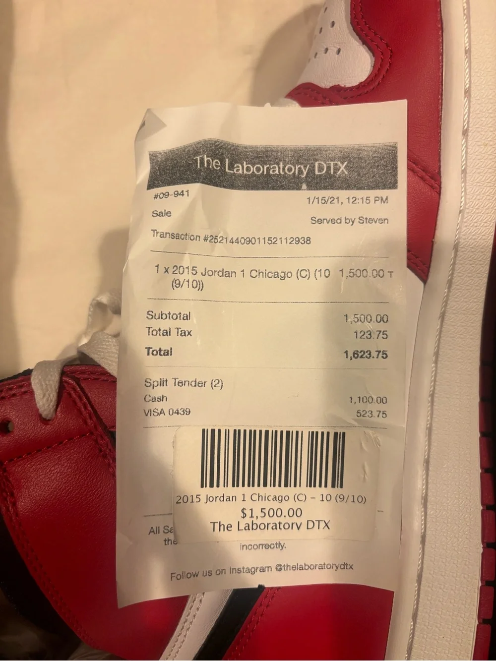 Jordan 1 High Retro 2015 Chicago - Size 10